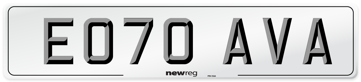 EO70 AVA Number Plate from New Reg